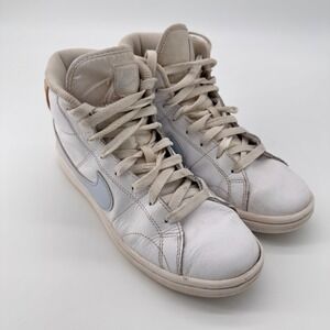 Nike Court Royale 2 Mid Shoes Womens Sz 7.5 White‎ Blue Sneakers